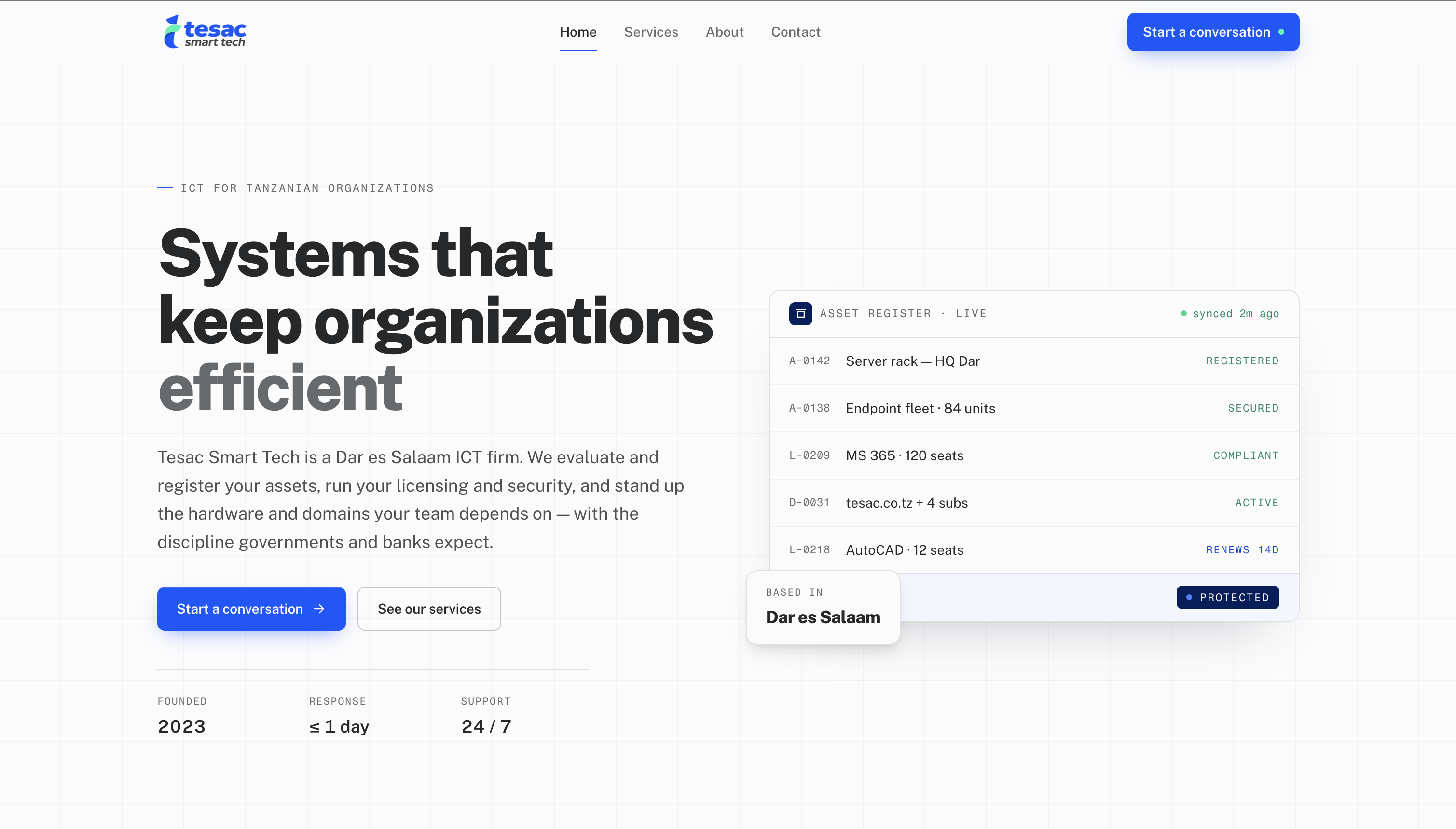 The Tesac website